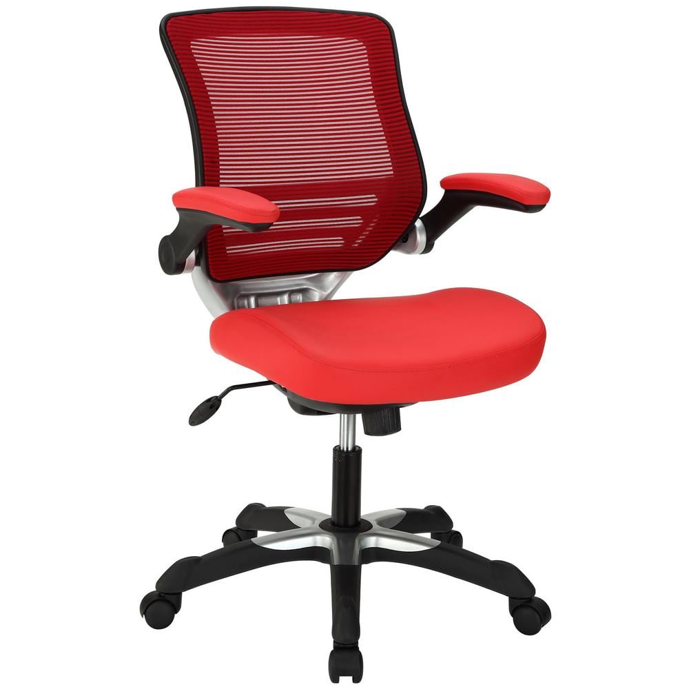 MODWAY Edge Vinyl Office Chair In Red EEI 595 RED The Home Depot   Red Modway Task Chairs Eei 595 Red 64 1000 