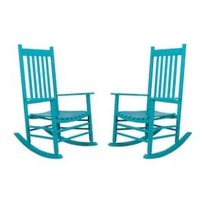 46 in H Aruba Wood Vermont Outdoor Rocking Chair (2-Pack), Porch Rocker, Patio Rocking Chair, Wooden Rocking Chair