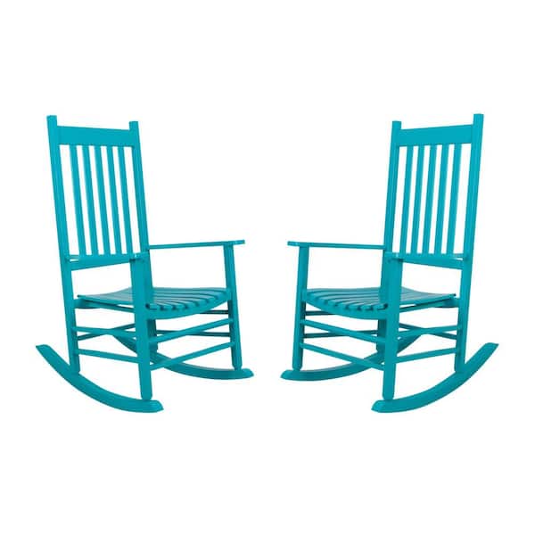 Shine Company 46 in H Aruba Wood Vermont Outdoor Rocking Chair (2-Pack), Porch Rocker, Patio Rocking Chair, Wooden Rocking Chair