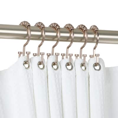 Wheels Casters Shower Curtain Hooks, Shower Curtain Clips Home Depot
