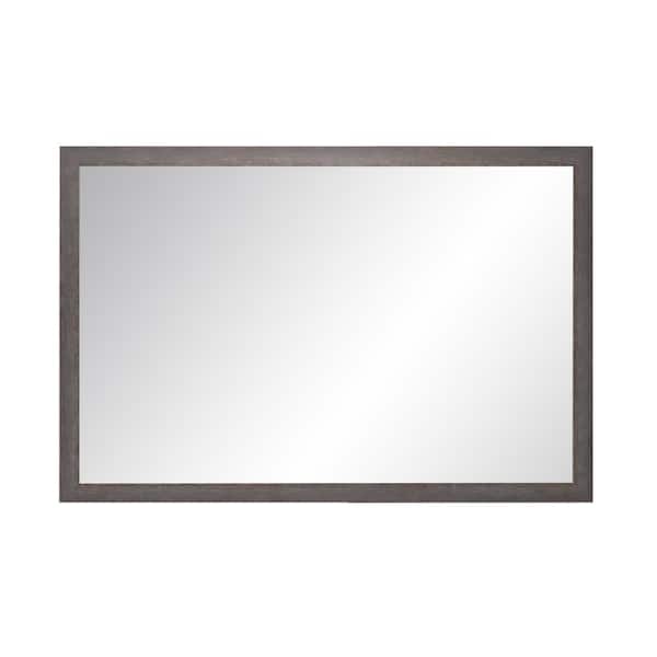 BrandtWorks 29 in. W x 47 in. H Rectangle Framed Charcoal Gray Mirror