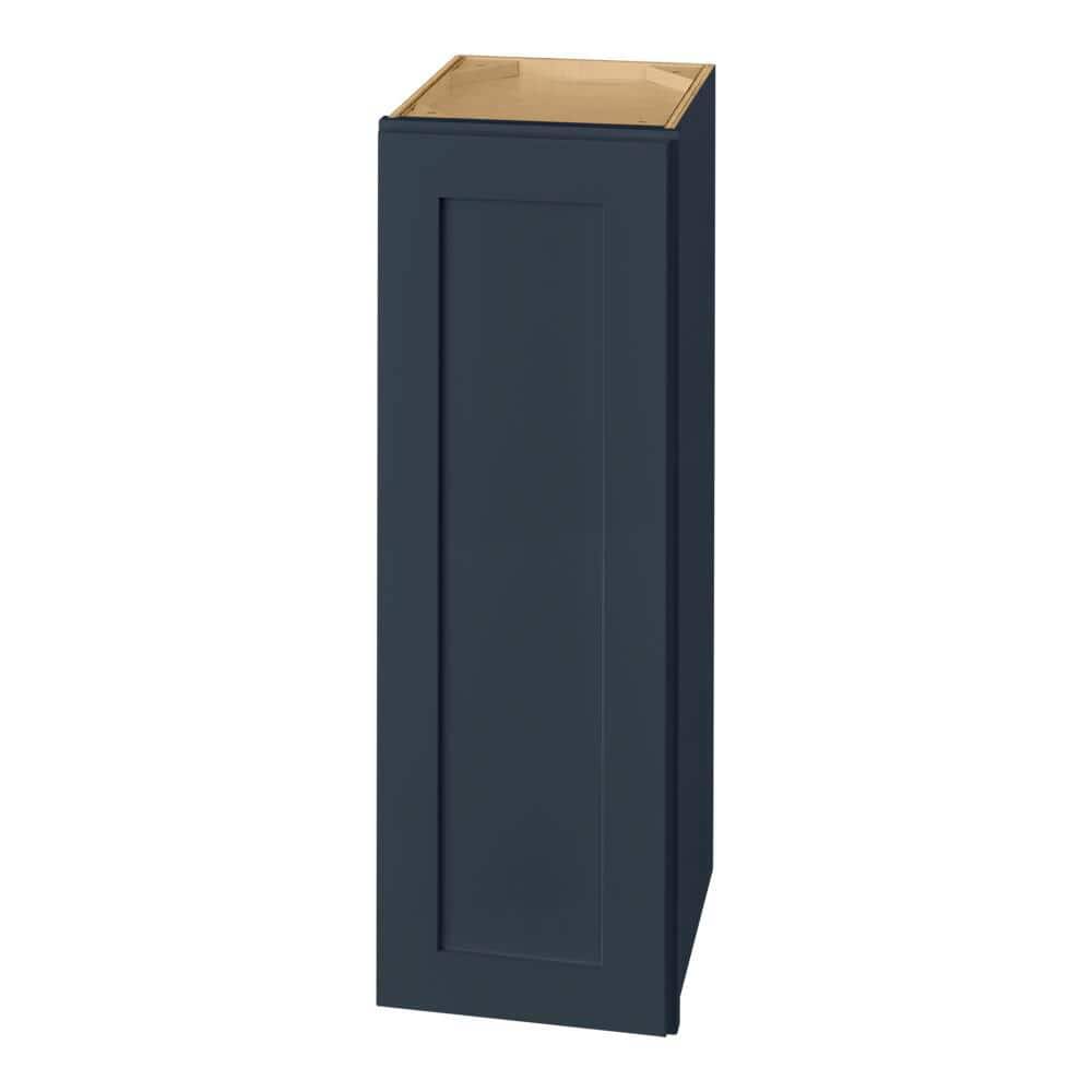 avondale 12 in. w x 12 in. d x 36 in. h ready to assemble plywood shaker wall kitchen cabinet in ink blue