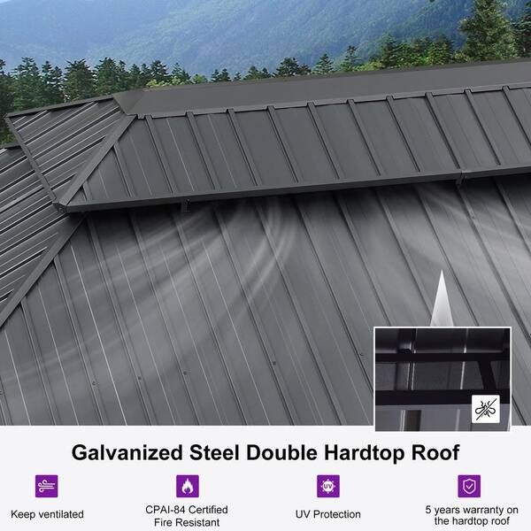 PURPLE LEAF 12ft. x 24ft. Gray Aluminum Power-Coated Frame