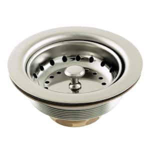 Tacoma 3-1/2 in. x 2-1/2 in. Stainless Steel Kitchen Sink Basket Strainer in Polished Nickel