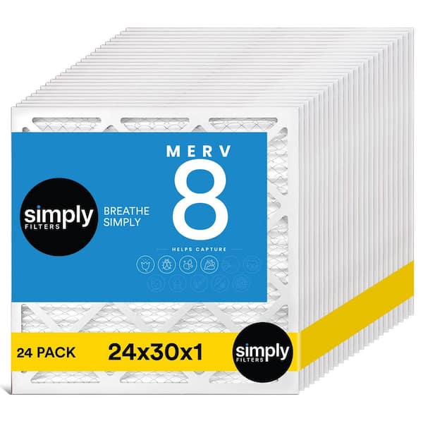 24 in. x 30 in. x 1 in. MERV 8 FPR 5-Pleated Furnace Air Filter (24-Pack)