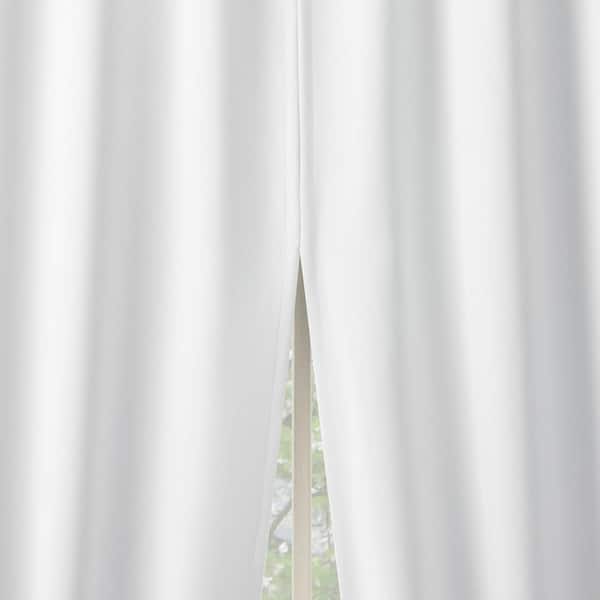 Sun Zero Aria Magnetic Closure Theater Grade White Polyester 52 in. W x 84 in. L Back Tab 100% Blackout Curtain (Set of 2)