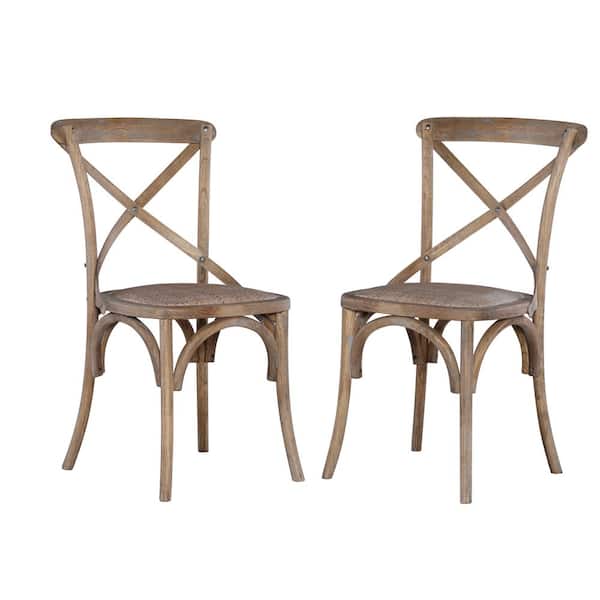 Posy Gray Washed Bentwood Dining Side Chairs Set of 2