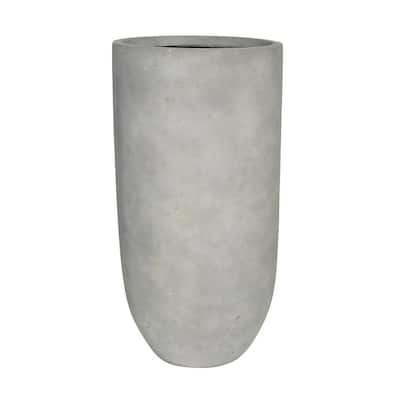 25.5 in. Composite Tall Crucible Resin in Smooth Cement Decorative Pots