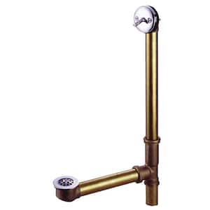 Made To Match 20-Gauge Trip Lever Clawfoot Tub Drain in Polished Chrome with Overflow