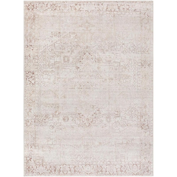 Galey Alix x Livabliss Collins Avenue V Vintage Medallion Area Rug, 3'10 in. x 5'7 in. (4' x 6'), Ivory/Beige