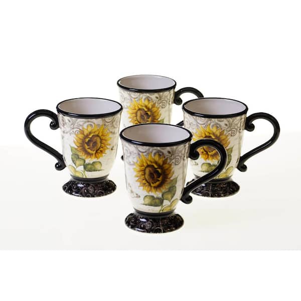 Certified International French Sunflowers 16 oz. Mug (Set of 4)