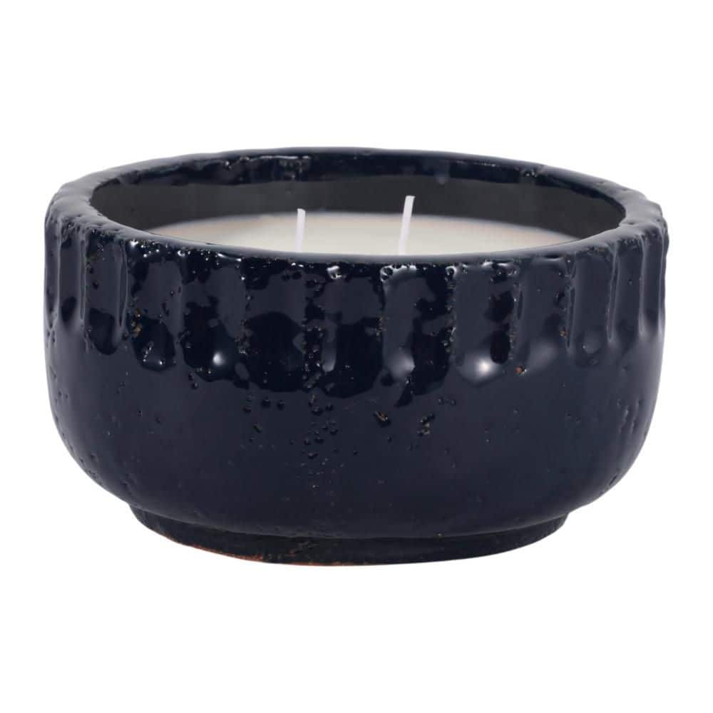 Liv & Skye 3.75 in. Blue Ceramic Lavender Scented Candle 18 Oz
