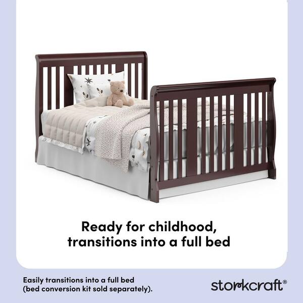 Storkcraft Portofino Espresso 4-in-1 Convertible Crib and Changer