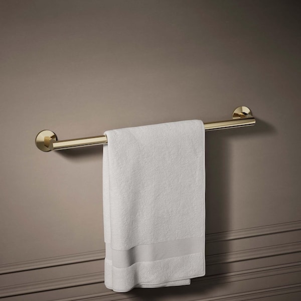 Components 24 in. Wall Mounted Towel Bar in Vibrant French Gold