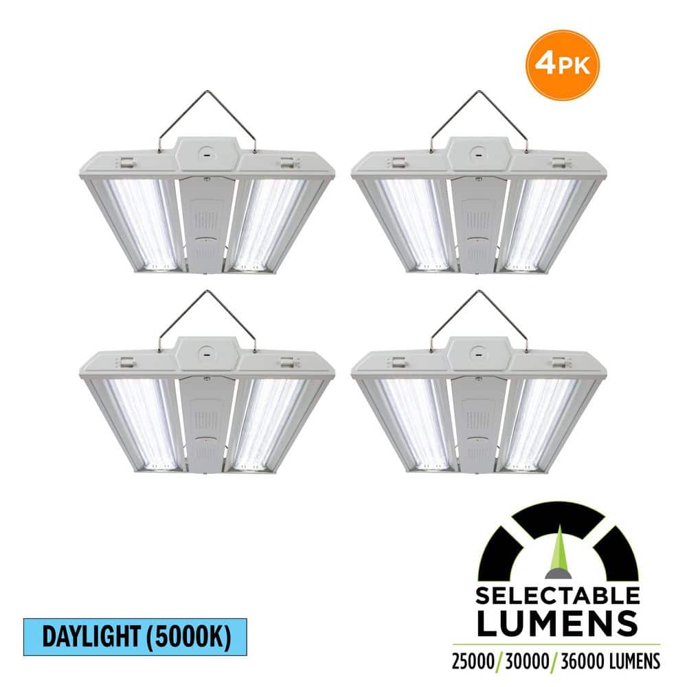 4-Pack 2.3 ft. 1000-Watt Equivalent Linear White LED High Bay Light Adjustable Beam Selectable Lumens 5000K Daylight price history on PriceWatchPro