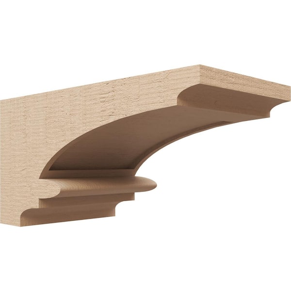 Ekena Millwork 7 in. x 7 in. x 14 in. Wide Diane Rough Cedar Woodgrain TimberThane Corbel, Primed Tan