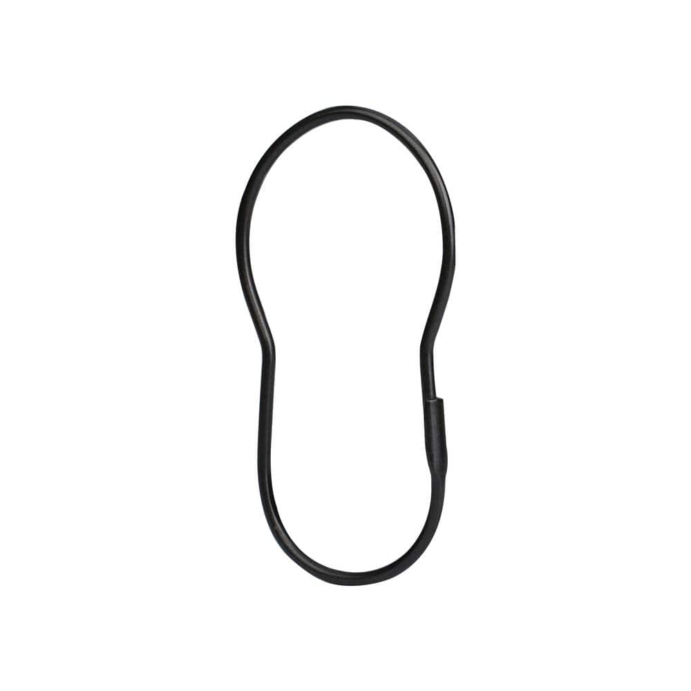 Black Aluminum 72" Curved Shower Rod with PEVA Liner