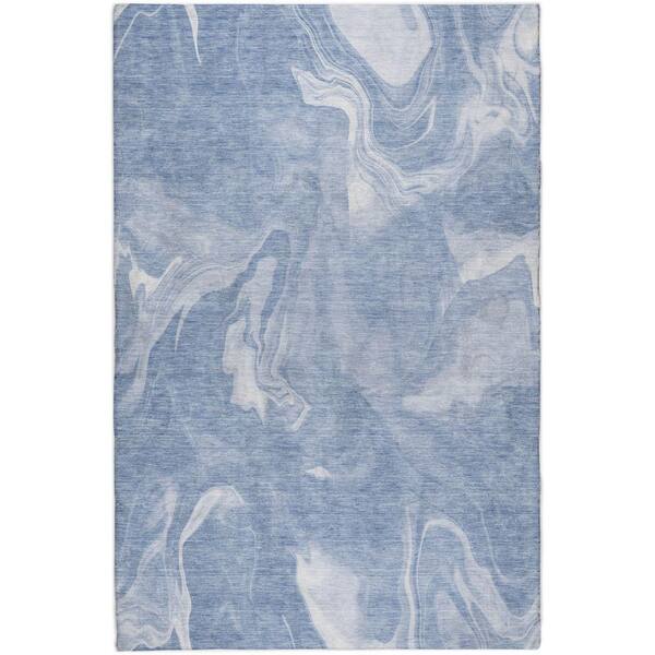 Dream Shag Premium Machine Washable Abstract ADS802 Blue 10 ft. x 14 ft. Area Rug