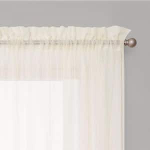 WHITE Solid Rod Pocket Sheer Curtain - 59 in. W x 84 in. L