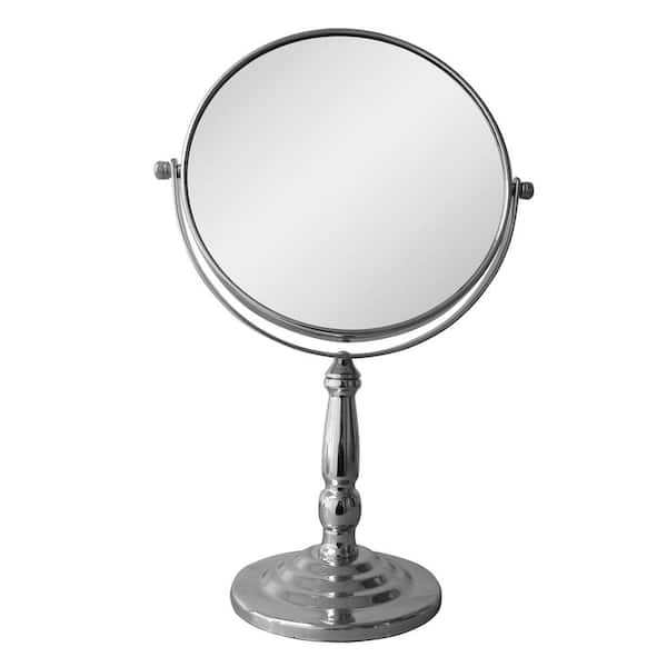 Elegant Home Fashions 9 in. W x 14 in. H x 5 in. D Freestanding Bath Magnifying Makeup Mirror in Chrome