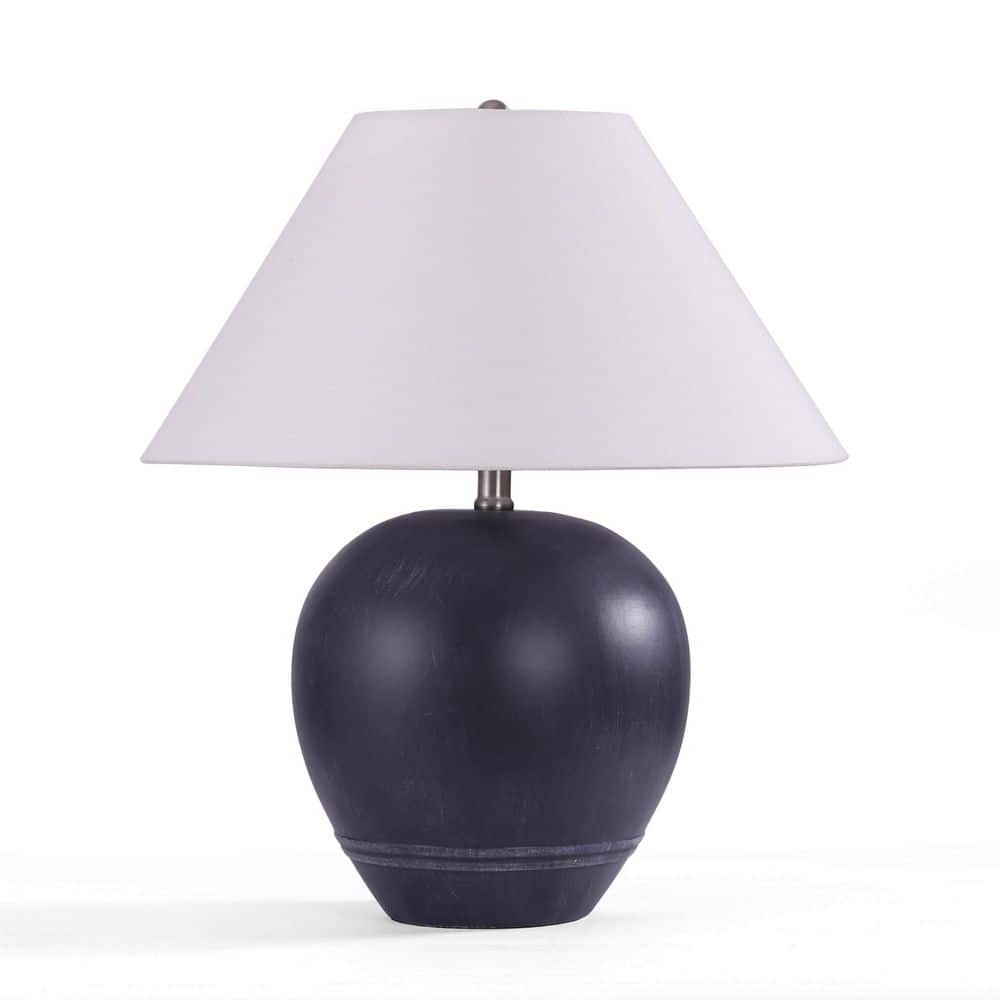 21.3 in. Black Ceramic Table Lamp with White Linen Cone Shade price history on PriceWatchPro