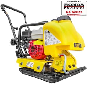 5.5 HP Gas Vibratory Plate Compactor Walk-Behind Tamping Rammer with Built-In Water Tank, Powered by Honda GX160 Engine