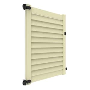 Louvered 5 ft. x 6 ft. Sand Vinyl Privacy Fence Gate
