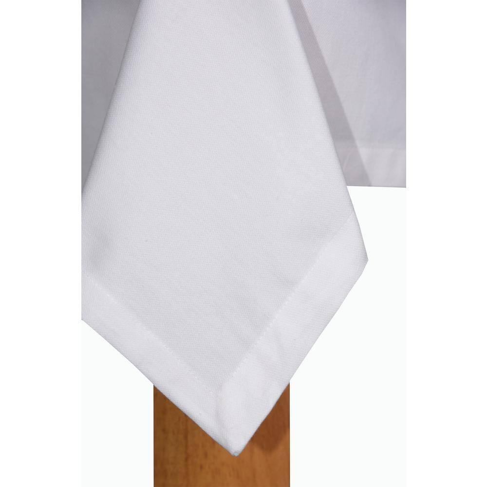 Elegant White Cotton Hotel Butler Service Tablecloth 70" x 126"