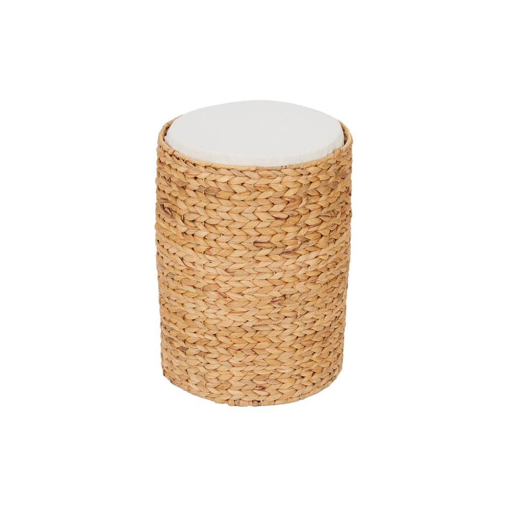 Tan Woven Water Hyacinth 3-Tier Cat Tower with Cushions
