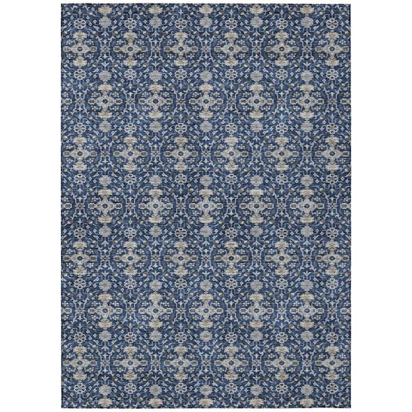 Chantille Machine Washable Indoor/Outdoor Abstract ACN2917 Navy 5 ft. x 7 ft. 6 in. Area Rug