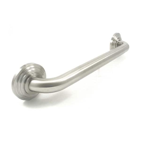 WingIts Platinum Designer Series 16 in. x 1.25 in. Grab Bar Tri-Step in Satin Stainless Steel (19 in. Overall Length)
