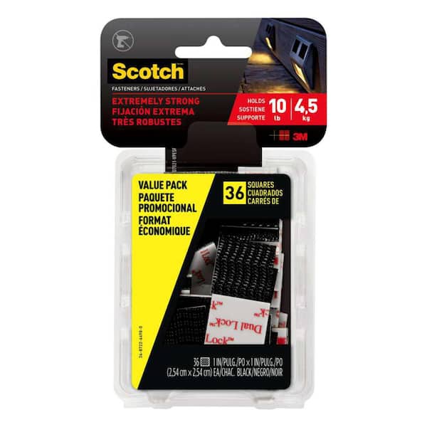 1 in. x 1 in. Black Extreme Mounting Squares Value Pack, 36 Squares
