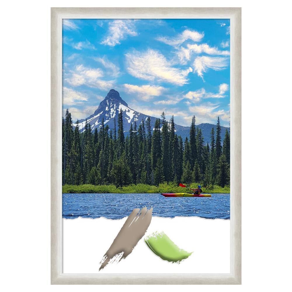 Two-Tone Silver Matte Wood Wall Picture Frame 22.25" x 32.25"