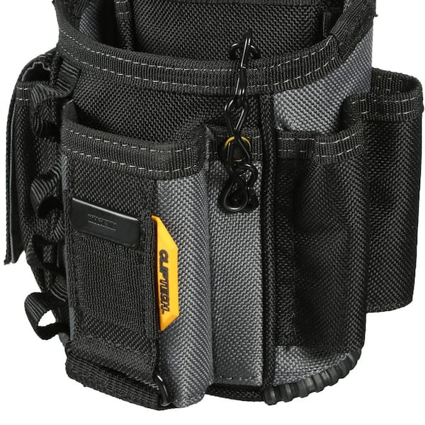 TOUGHBUILT Electrician Pouch 7.5 in 13-Compartment Small Black Notebook Pocket 