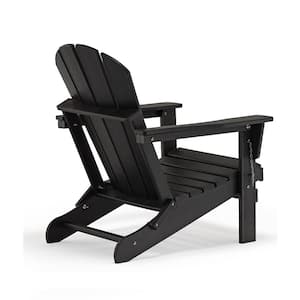 Black Folding Plastic Outdoor Adirondack Chair