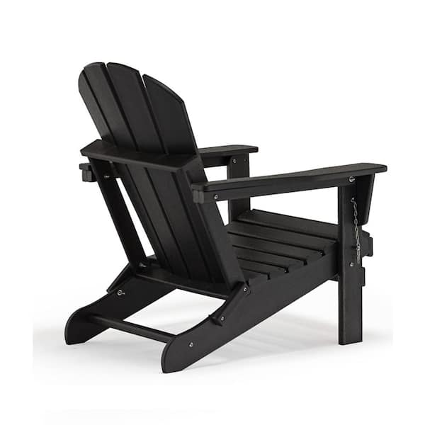 Black Folding Plastic Outdoor Adirondack Chair