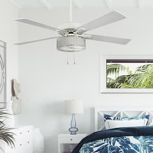 Zoe 52 in. LED Indoor Chrome and White Ceiling Fan with Light