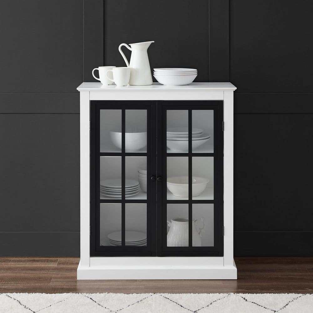 Cecily Black and White MDF Freestanding Office Storage Cabinet
