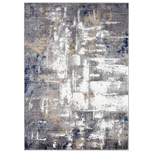 Unbranded Luxe Weavers Hampstead Abstract Collection Gray 6x9 Area Rug 49