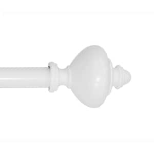 36 in. L - 72 in. L Telescoping Premium 1 in. Single Curtain Rod Kit in White with Apothecary Urn Rod Set