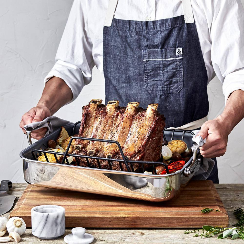 ZWILLING Stainless Steel Ceramic Nonstick Roasting Pan with Rack