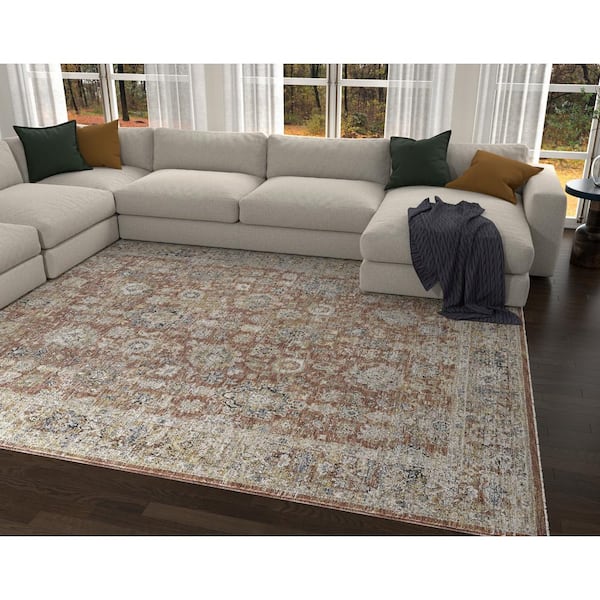 Ivy Rust 5 ft. x 8 ft. Traditional Persian Area Rug
