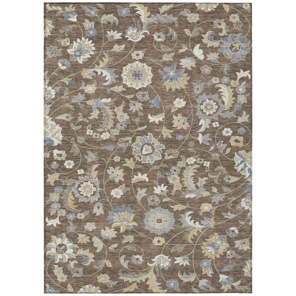 Addison Rugs Chantille Machine Washable Indoor/Outdoor Abstract ACN1006 Chocolate 9 ft. x 12 ft. Area Rug