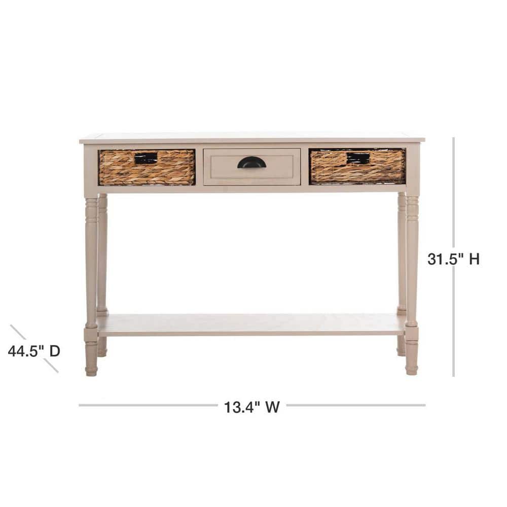 Christa Vintage Grey Wood Console Table with Storage