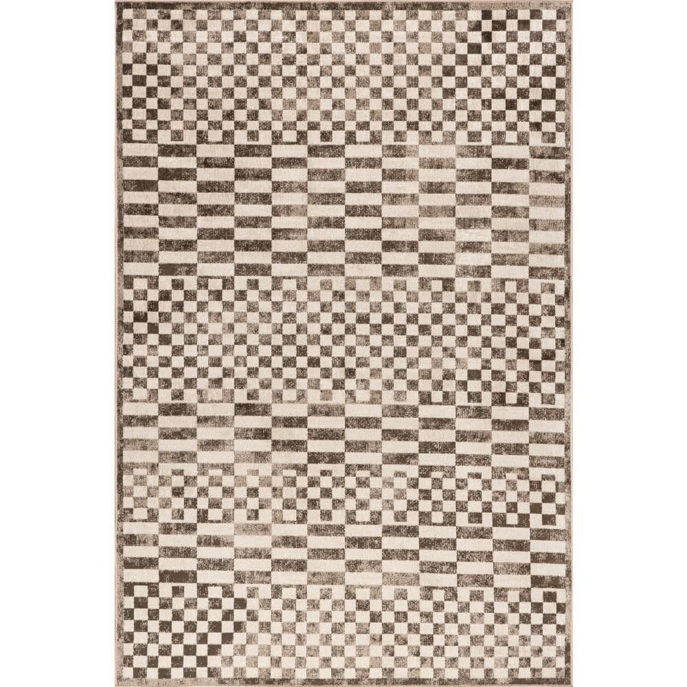 Kallie Washable Tiled Brown 8 ft. x 10 ft. Indoor Area Rug price history on PriceWatchPro