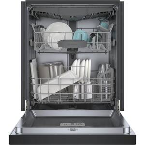 300 Series 24 in. Black Front Control Tall Tub Dishwasher with Stainless Steel Tub and 3rd Rack, 46 dBA