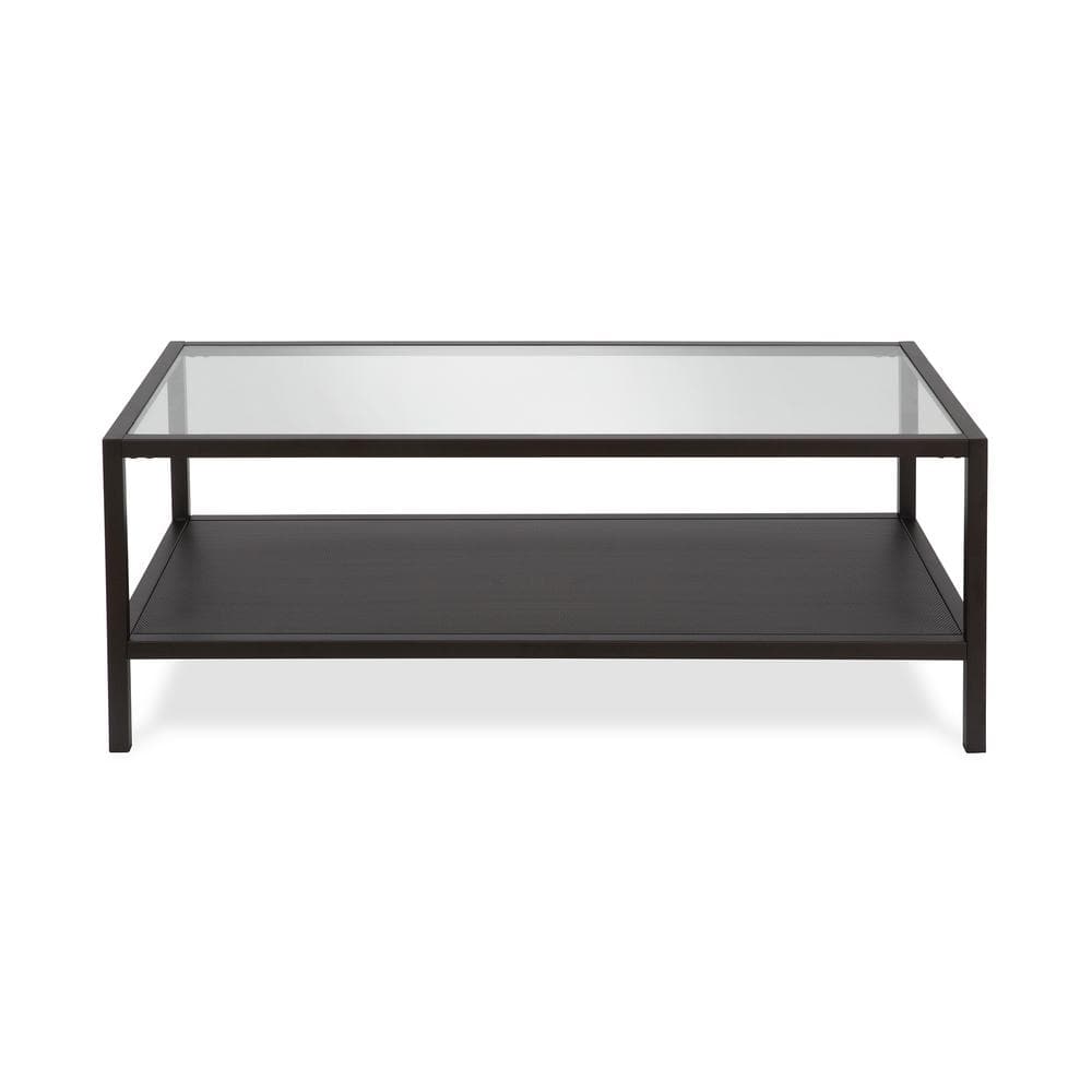 Meyer&Cross Rigan 45 in. Blackened Bronze Rectangle Glass Top Coffee ...