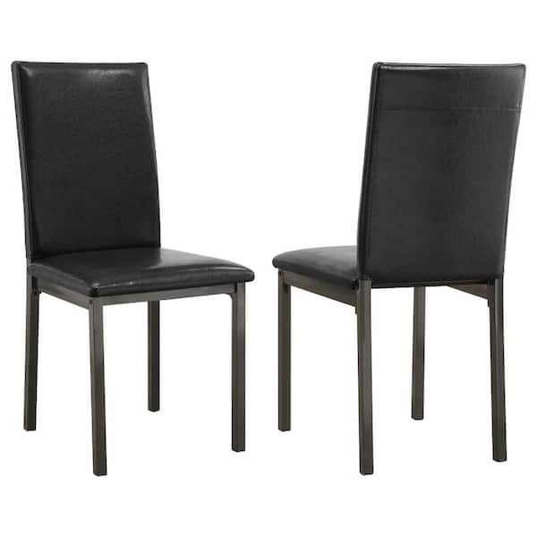 Coaster Garza Group Black Leatherette Dining Chair (Set of 2)