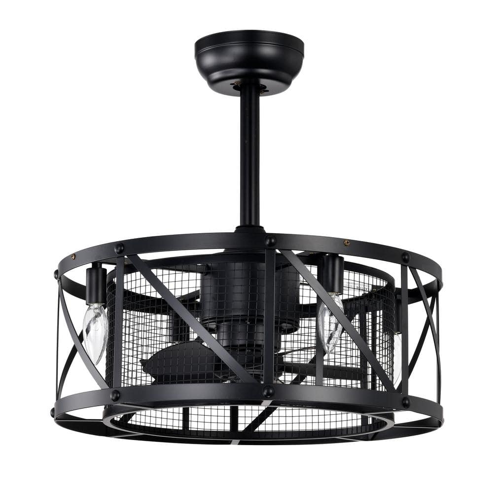 19.76 in. Indoor Black Metal 240-Volt 110 RPM Industrial Ceiling Fan with R