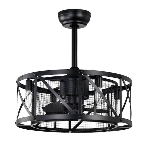 Unbranded 19.76 in. Indoor Black Metal 240-Volt 110 RPM Industrial Ceiling Fan with Remote Control